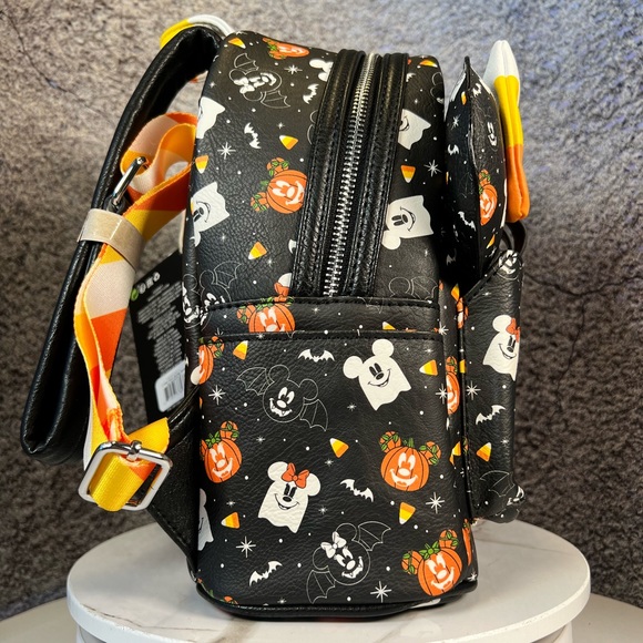 Loungefly: Disney Mickey and Minnie Candy Corn Mini Backpack and Headband Set - Picture 3 of 6